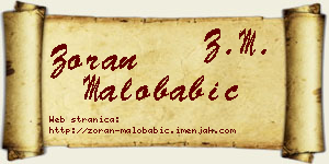 Zoran Malobabić vizit kartica